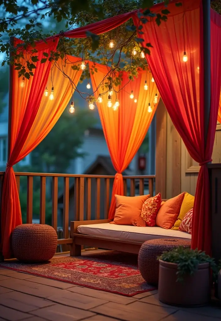 27 Diwali Lighting Ideas for Balcony That Feel Magical - 21. Festive Canopy Tents