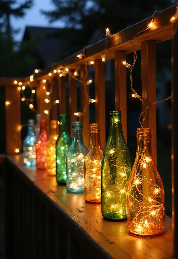 27 Diwali Lighting Ideas for Balcony That Feel Magical - 24. Recycled Bottle Lights