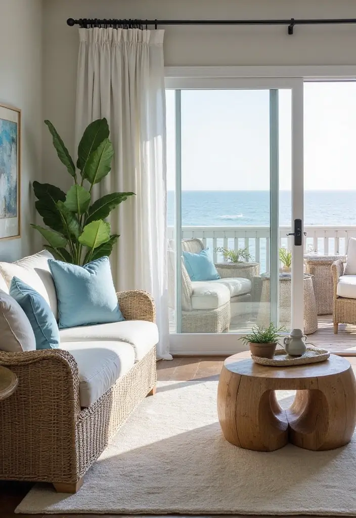 27 Living Room with Balcony Layouts That Feel Airy and Bright 23 27 Living Room with Balcony Layouts That Feel Airy and Bright - 23. Coastal Living