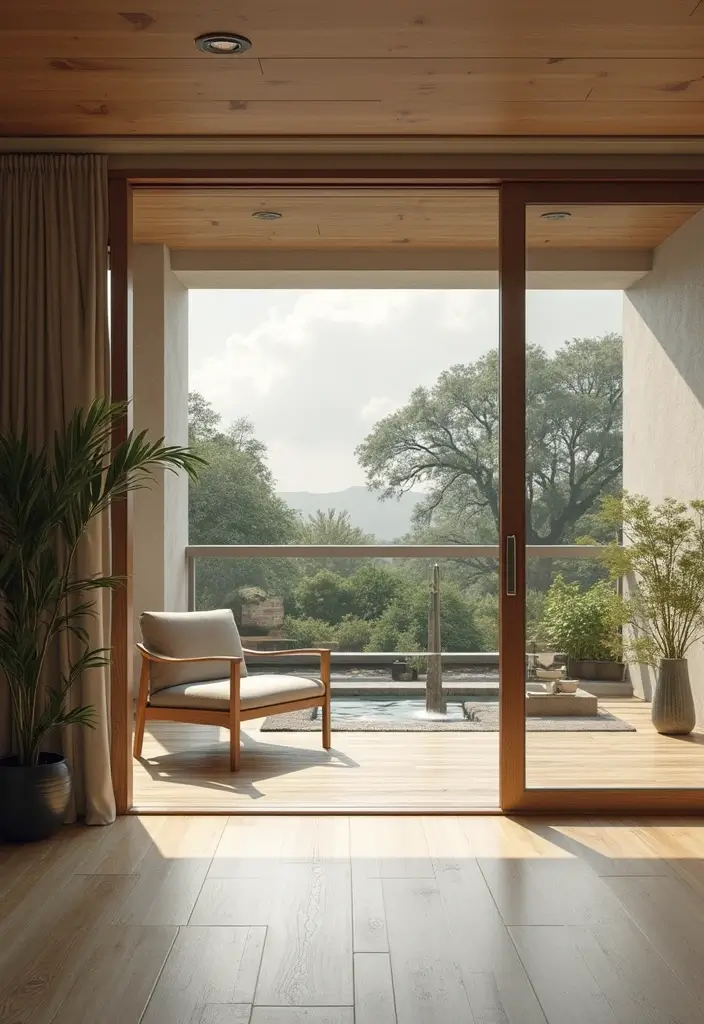27 Living Room with Balcony Layouts That Feel Airy and Bright 24 27 Living Room with Balcony Layouts That Feel Airy and Bright - 24. Zen-inspired Spaces