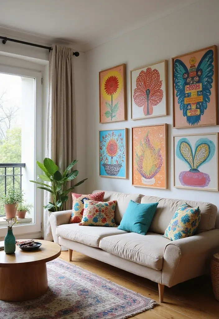 27 Living Room with Balcony Layouts That Feel Airy and Bright 7 27 Living Room with Balcony Layouts That Feel Airy and Bright - 7. Artistic Expression