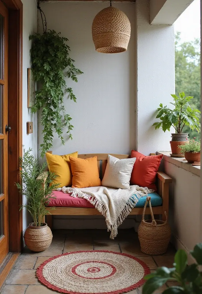 27 Small Balcony Ideas on a Budget That Look High-End - 10. Cozy Throws and Cushions