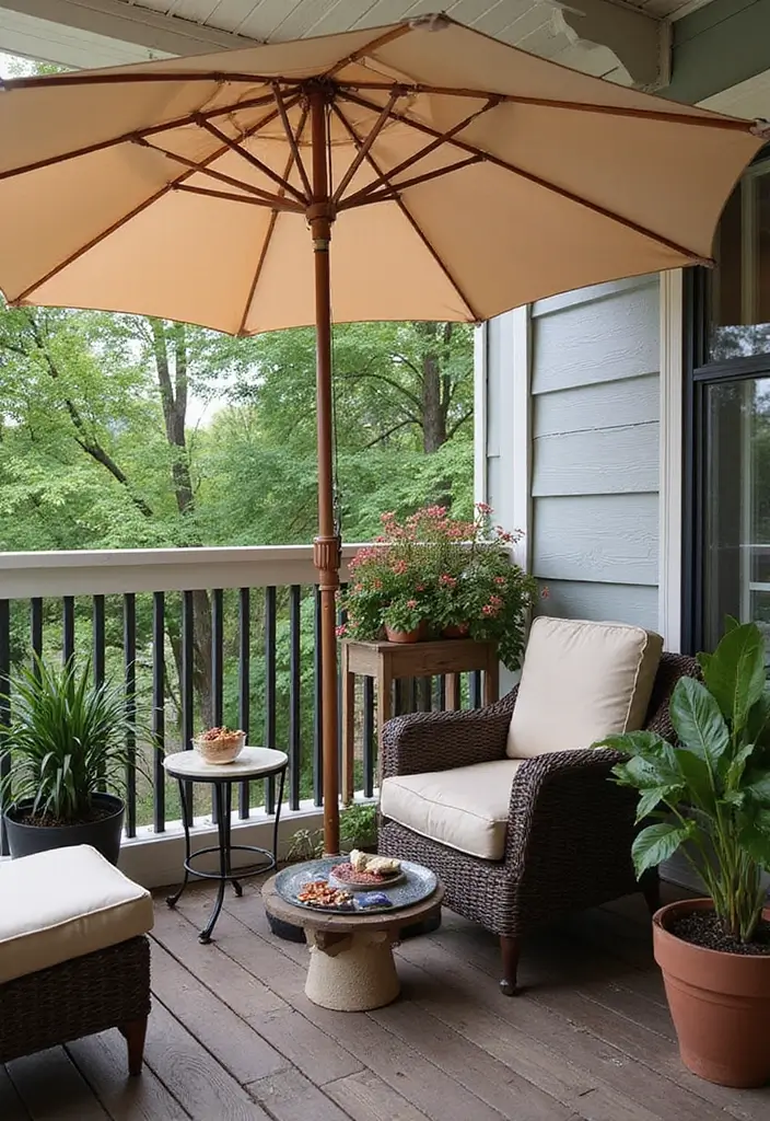 27 Small Balcony Ideas on a Budget That Look High-End - 24. Shade Solutions