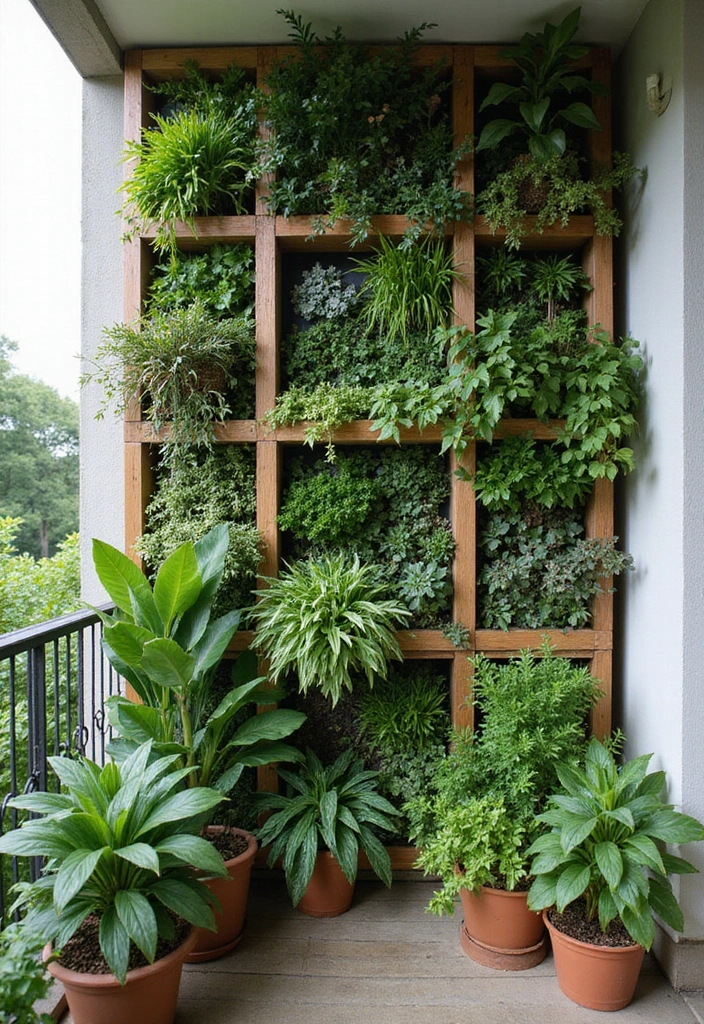 27 Small Balcony Ideas on a Budget That Look High-End - 7. Green Wall Installations