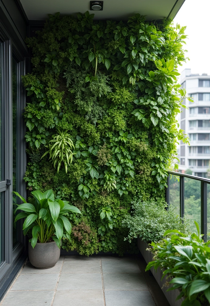 28 Balcony Apartment Ideas That Maximize Small Spaces 13 28 Balcony Apartment Ideas That Maximize Small Spaces - 13. Plant Wall Art