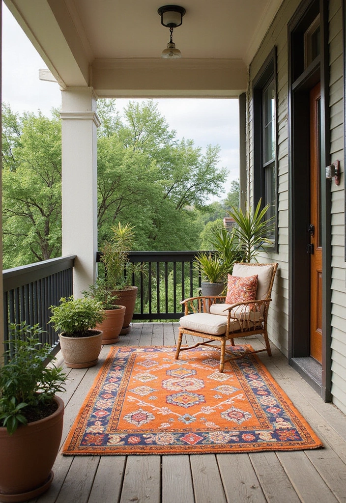 28 Balcony Apartment Ideas That Maximize Small Spaces 18 28 Balcony Apartment Ideas That Maximize Small Spaces - 18. Outdoor Rugs