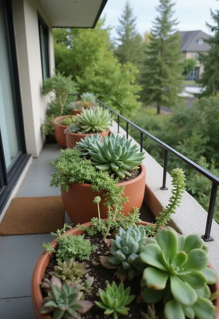 28 Balcony Apartment Ideas That Maximize Small Spaces 20 28 Balcony Apartment Ideas That Maximize Small Spaces - 20. Succulent Displays