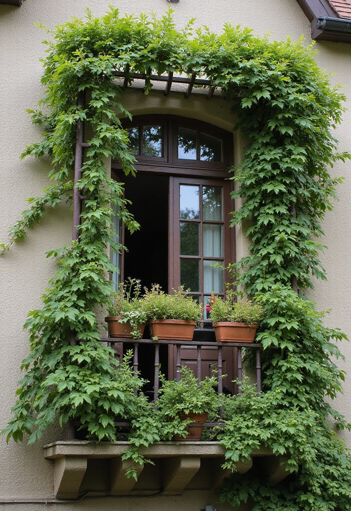 28 Balcony Apartment Ideas That Maximize Small Spaces 6 28 Balcony Apartment Ideas That Maximize Small Spaces - 6. Garden Trellis