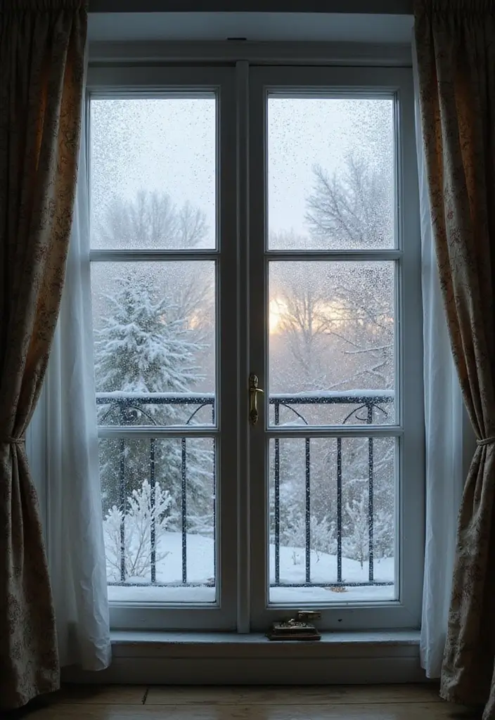 28 Balcony Christmas Decor Ideas That Spread Holiday Cheer - 24. Frosted Window Decorations