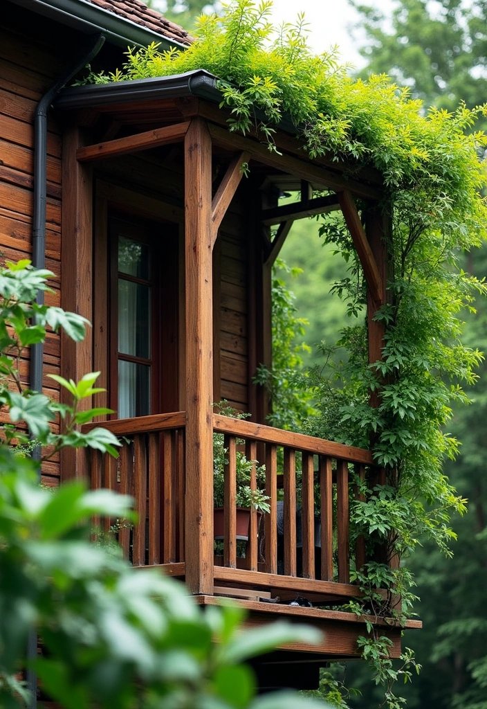 28 Balcony Divider Ideas That Add Privacy in Style - 14. Wooden Trellis with Climbing Plants