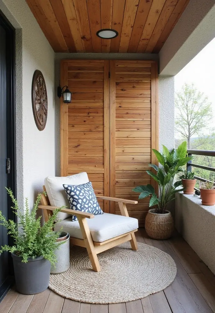 28 Balcony Divider Ideas That Add Privacy in Style - 23. DIY Wooden Dividers for Personal Touch