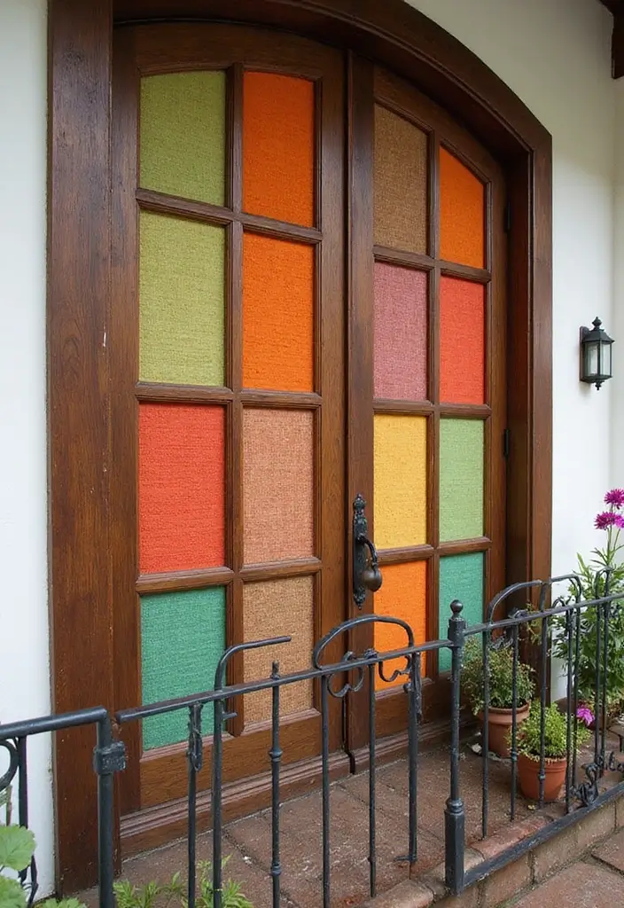 28 Balcony Divider Ideas That Add Privacy in Style - 27. Framed Wooden Screens with Fabric Inserts