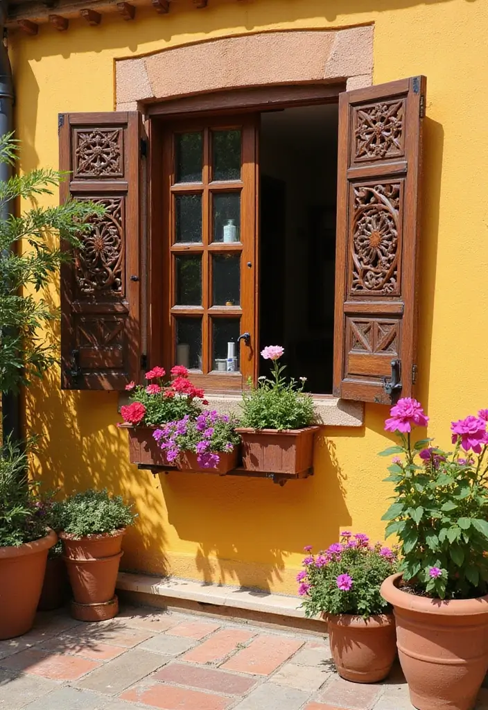28 Balcony Divider Ideas That Add Privacy in Style - 9. Mediterranean-Inspired Wooden Screens