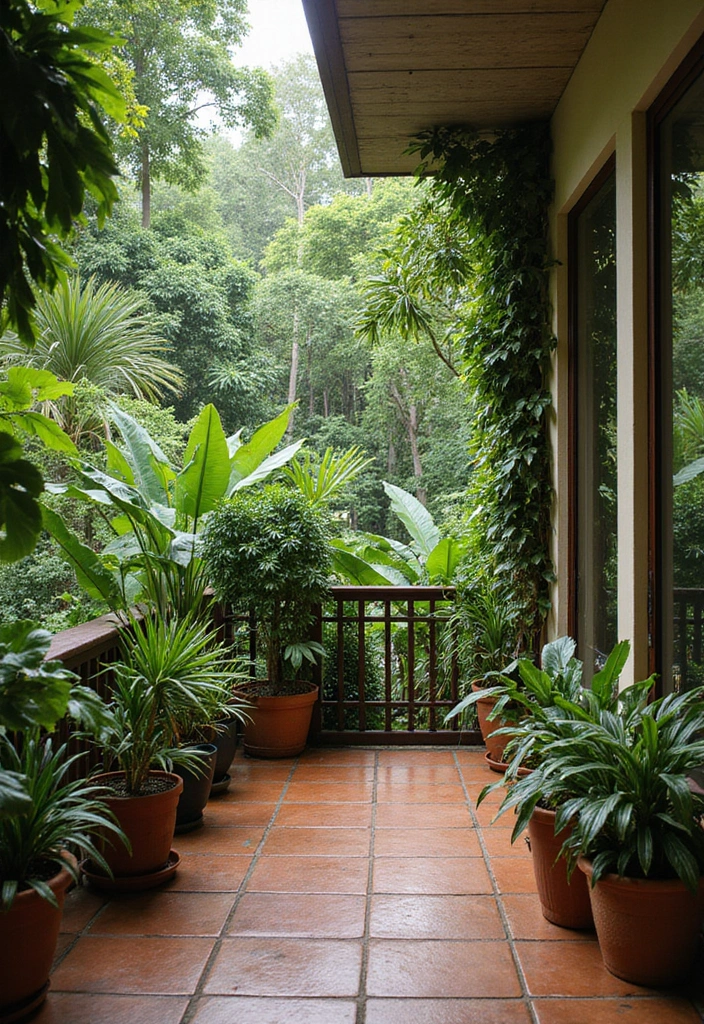 28 Balcony with Roof Ideas That Extend Outdoor Living - 13. Tropical Haven