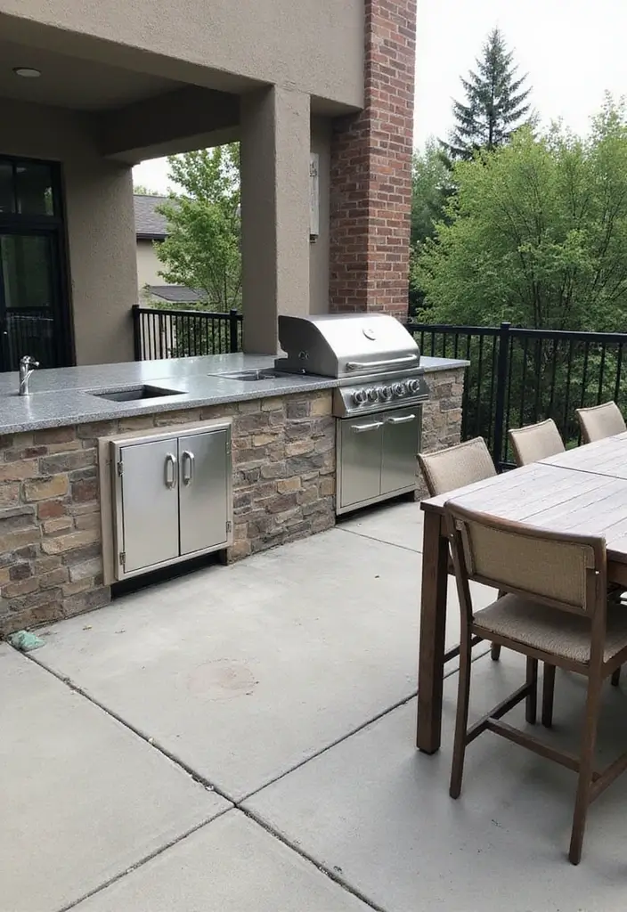 28 Balcony with Roof Ideas That Extend Outdoor Living - 27. Functional Outdoor Kitchen