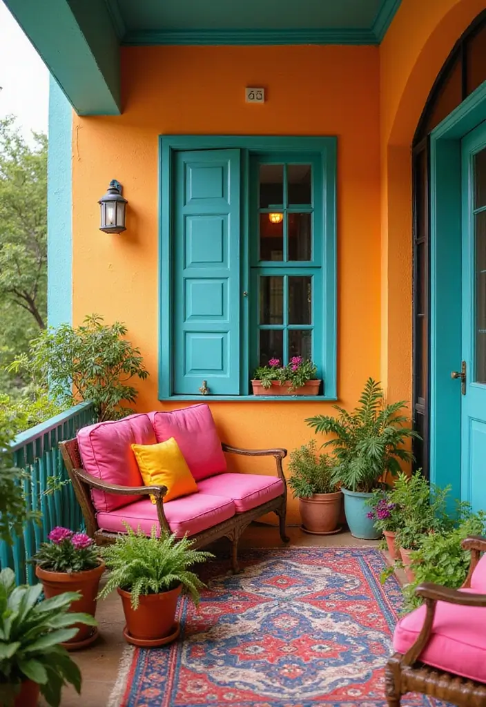 28 Bloxburg Balcony Ideas That Gamers Are Obsessed With - 11. Bright and Bold Colors
