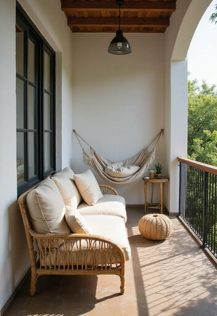 28 Bloxburg Balcony Ideas That Gamers Are Obsessed With - 12. Relaxing Hammock Haven