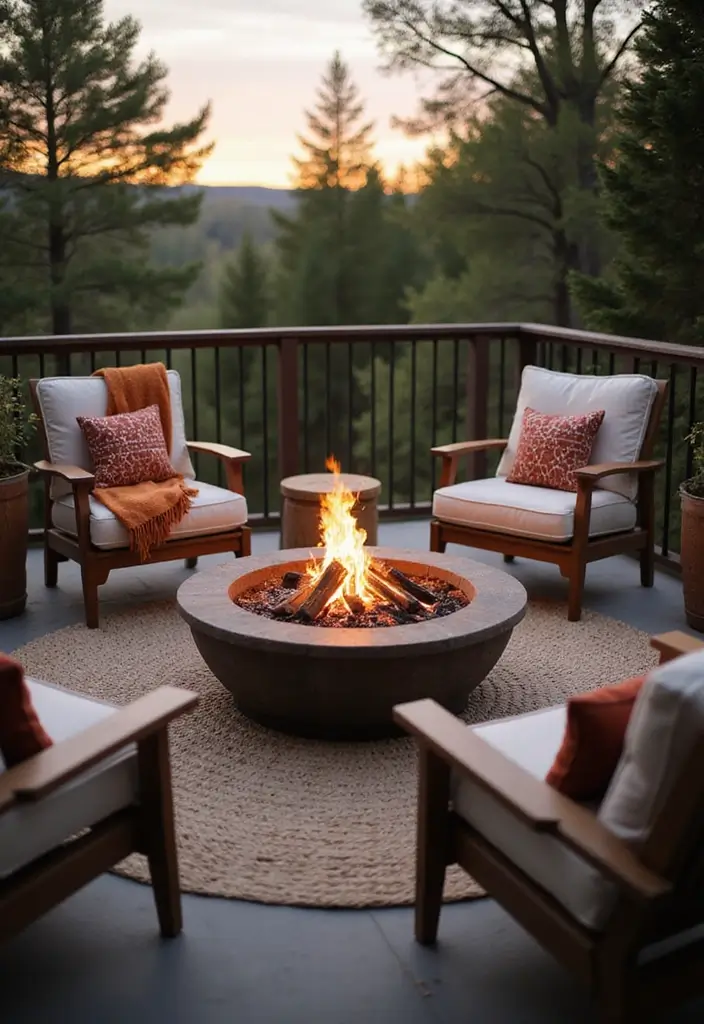 28 Bloxburg Balcony Ideas That Gamers Are Obsessed With - 13. Cozy Fire Pit