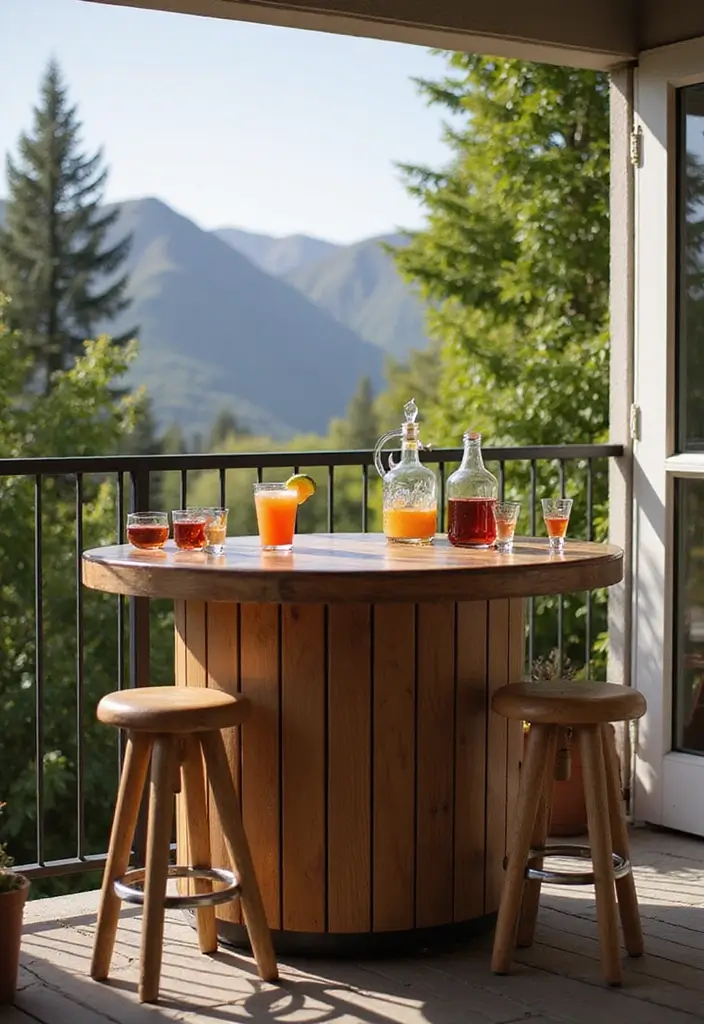 28 Bloxburg Balcony Ideas That Gamers Are Obsessed With - 16. Inviting Bar Setup