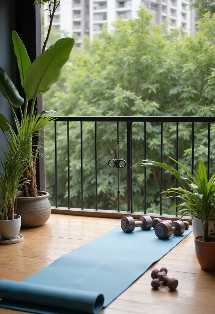28 Bloxburg Balcony Ideas That Gamers Are Obsessed With - 20. Outdoor Workout Space