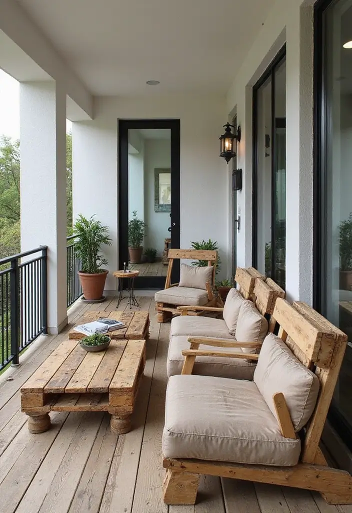 28 Bloxburg Balcony Ideas That Gamers Are Obsessed With - 24. Repurposed Pallet Furniture
