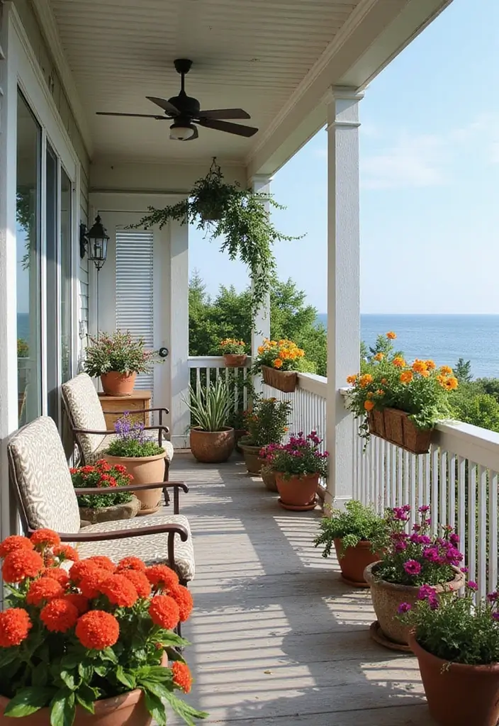 28 Coastal Balcony Ideas That Bring the Ocean Vibes Home - 20. Seasonal Decor Changes