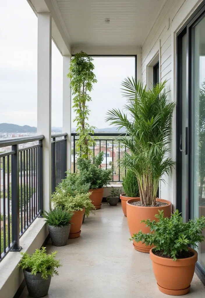 28 Coastal Balcony Ideas That Bring the Ocean Vibes Home - 27. Chic Planters