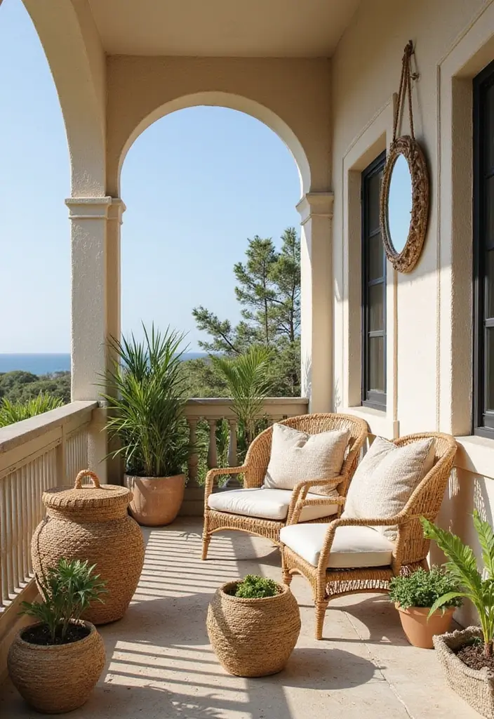 28 Coastal Balcony Ideas That Bring the Ocean Vibes Home - 4. Beachy Textures