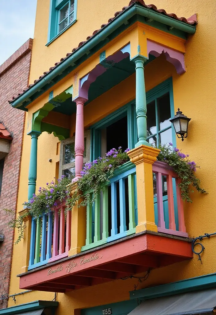 28 Modern Balcony Railing Designs That Look Sleek and Safe 12 28 Modern Balcony Railing Designs That Look Sleek and Safe - 12. Chic Colorful Railings