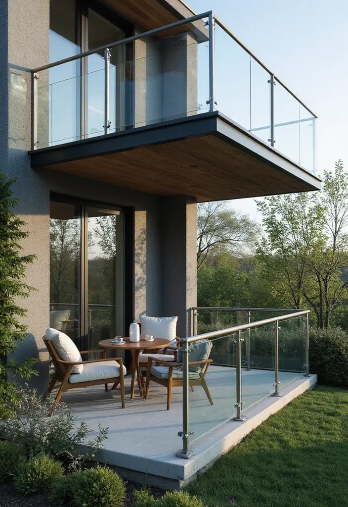 28 Modern Balcony Railing Designs That Look Sleek and Safe 13 28 Modern Balcony Railing Designs That Look Sleek and Safe - 13. Glass and Metal Combination