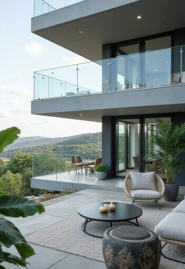 28 Modern Balcony Railing Designs That Look Sleek and Safe 22 28 Modern Balcony Railing Designs That Look Sleek and Safe - 22. Futuristic Transparent Railings