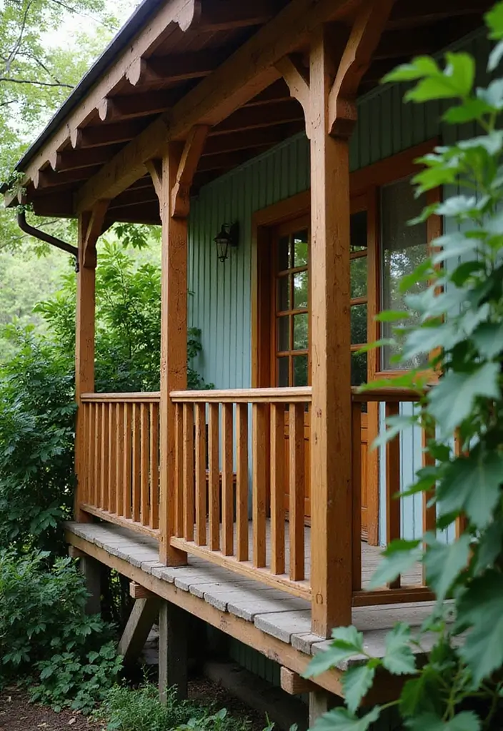28 Modern Balcony Railing Designs That Look Sleek and Safe 3 28 Modern Balcony Railing Designs That Look Sleek and Safe - 3. Warm Wooden Balustrades