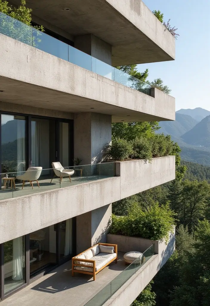 28 Modern Balcony Railing Designs That Look Sleek and Safe 7 28 Modern Balcony Railing Designs That Look Sleek and Safe - 7. Concrete Railings for Modern Homes