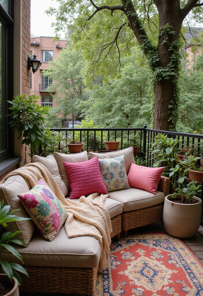 28 Old Balcony Makeover Ideas That Bring Back Life and Charm 14 28 Old Balcony Makeover Ideas That Bring Back Life and Charm - 14. Layered Textures