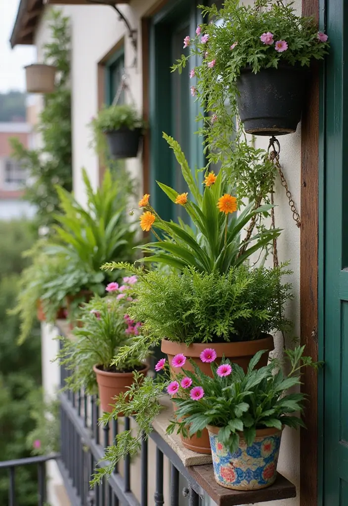 28 Old Balcony Makeover Ideas That Bring Back Life and Charm 2 28 Old Balcony Makeover Ideas That Bring Back Life and Charm - 2. Hanging Garden Oasis