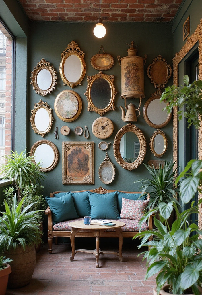 28 Old Balcony Makeover Ideas That Bring Back Life and Charm 9 28 Old Balcony Makeover Ideas That Bring Back Life and Charm - 9. Vintage Wall Art