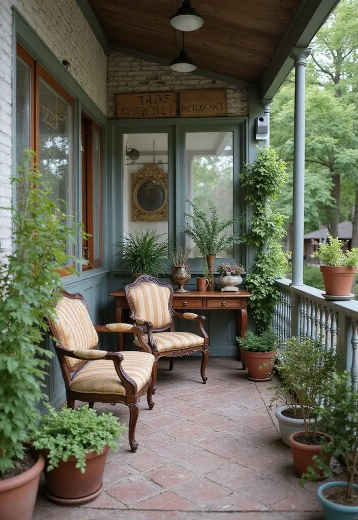 28 Room with Balcony Designs That Make Spaces Feel Bigger - 26. Charming Vintage Decor