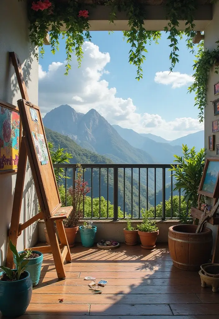 29 Balcony Design Ideas Pinterest Is Loving Right Now 11 29 Balcony Design Ideas Pinterest Is Loving Right Now - 11. Artistic Expression Corner