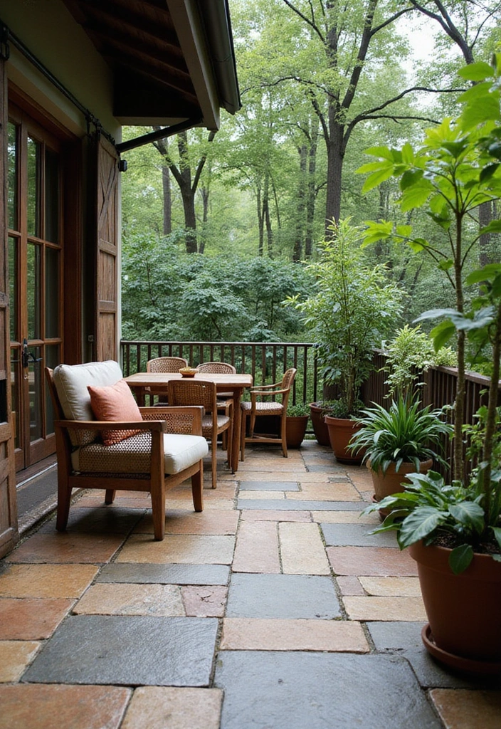 29 Balcony Floor Design Inspirations Guests Will Notice - 10. Natural Stone