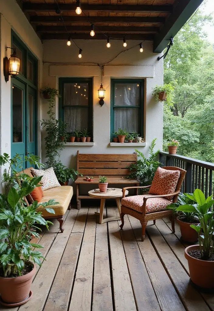 29 Balcony Floor Design Inspirations Guests Will Notice - 17. Vintage Wood Pallets