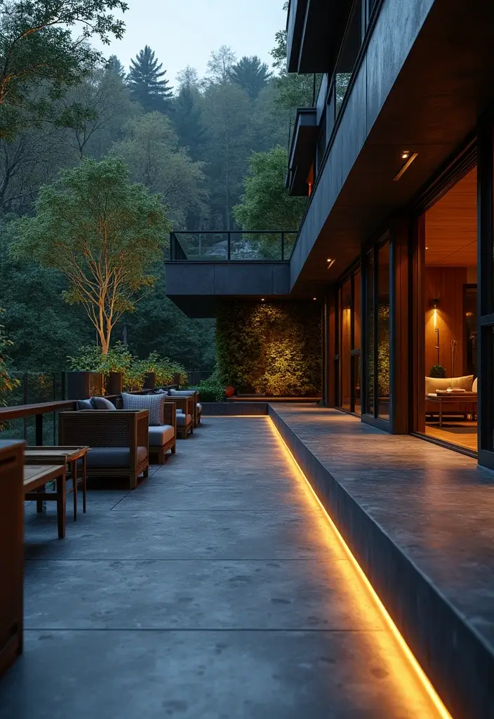 29 Balcony Floor Design Inspirations Guests Will Notice - 23. Modern Slate Flooring