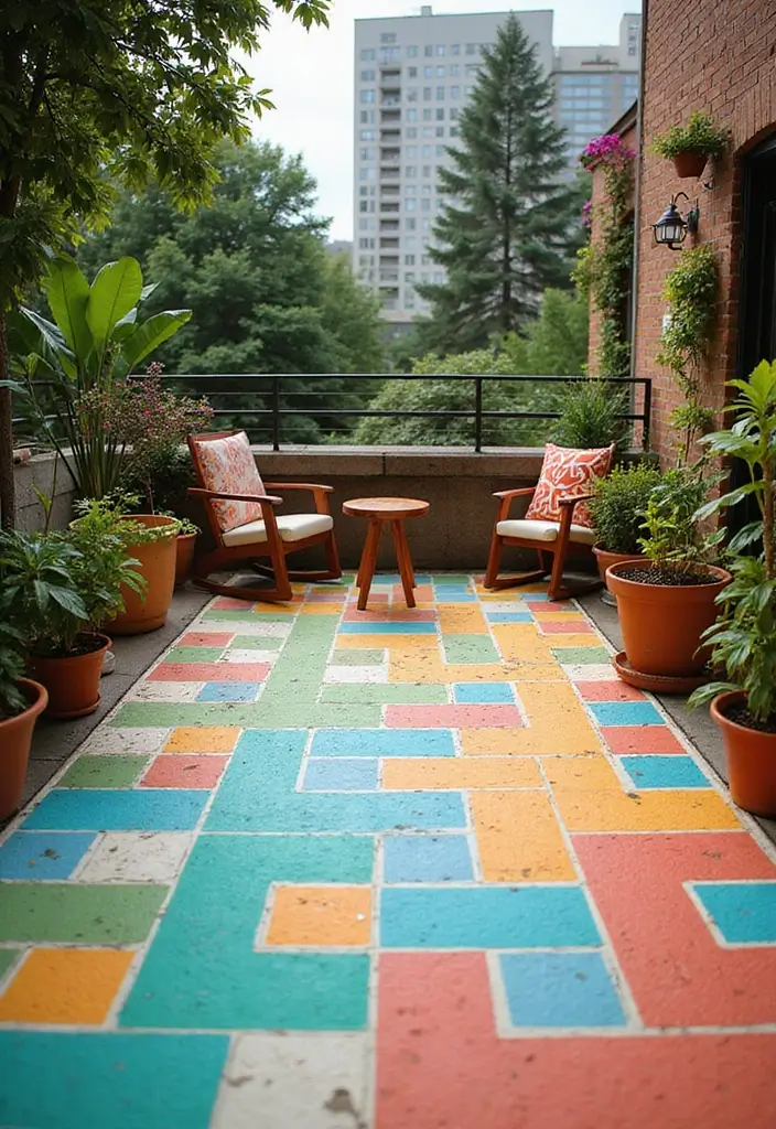 29 Balcony Floor Design Inspirations Guests Will Notice - 25. Interactive Floor Elements