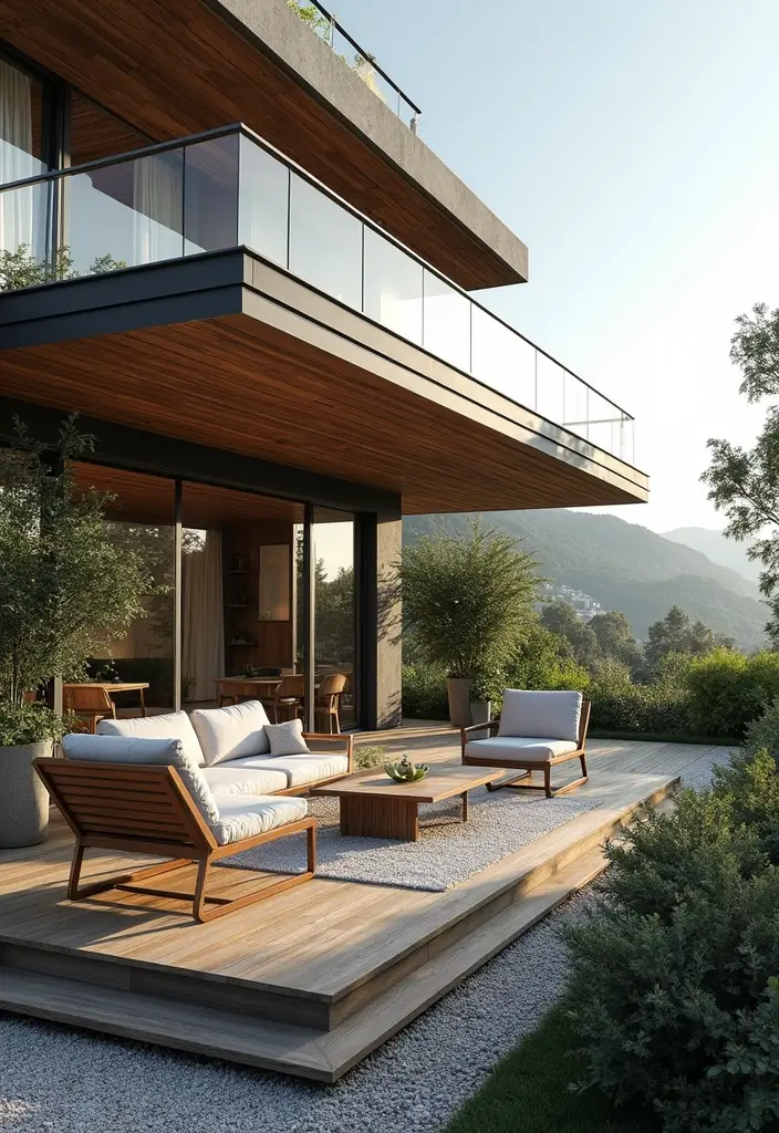 29 Balcony Floor Design Inspirations Guests Will Notice - 28. Elevated Platform Design