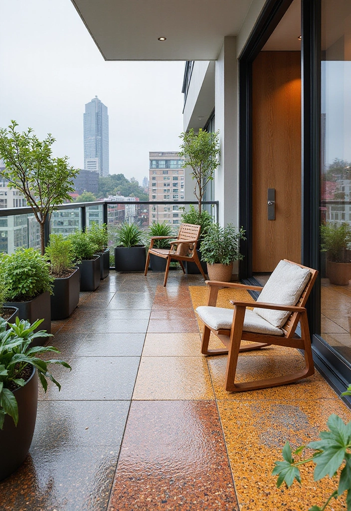 29 Balcony Floor Design Inspirations Guests Will Notice - 7. Terrazzo Tiles