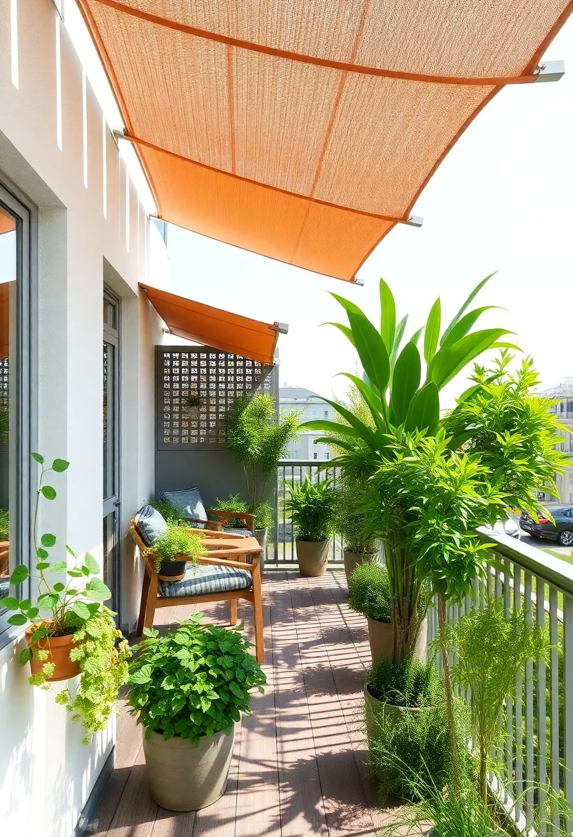 29 Balcony Shade Solutions That Keep You Cool and Cozy 25 29 Balcony Shade Solutions That Keep You Cool and Cozy - 25. Eco-Friendly Shade Solutions for Green Living