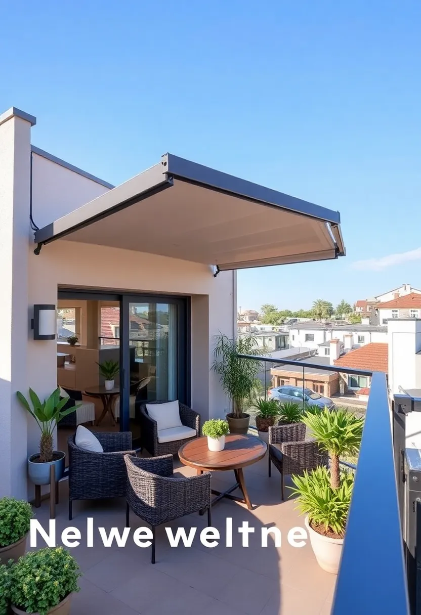 29 Balcony Shade Solutions That Keep You Cool and Cozy 29 29 Balcony Shade Solutions That Keep You Cool and Cozy - 29. Retractable Roofs for All-Weather Comfort