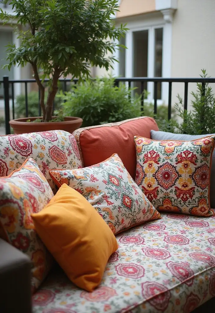 29 Brilliant Ideas for Balcony That Fit Any Budget 12 29 Brilliant Ideas for Balcony That Fit Any Budget - 12. Colorful Throw Pillows