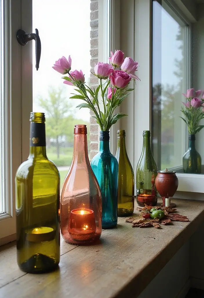 29 Brilliant Ideas for Balcony That Fit Any Budget 24 29 Brilliant Ideas for Balcony That Fit Any Budget - 24. Upcycled Wine Bottle Decor