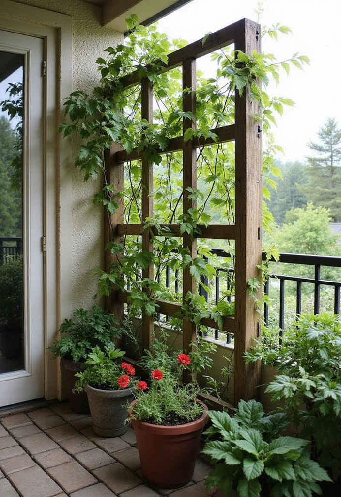 29 Brilliant Ideas for Balcony That Fit Any Budget 26 29 Brilliant Ideas for Balcony That Fit Any Budget - 26. DIY Garden Trellis
