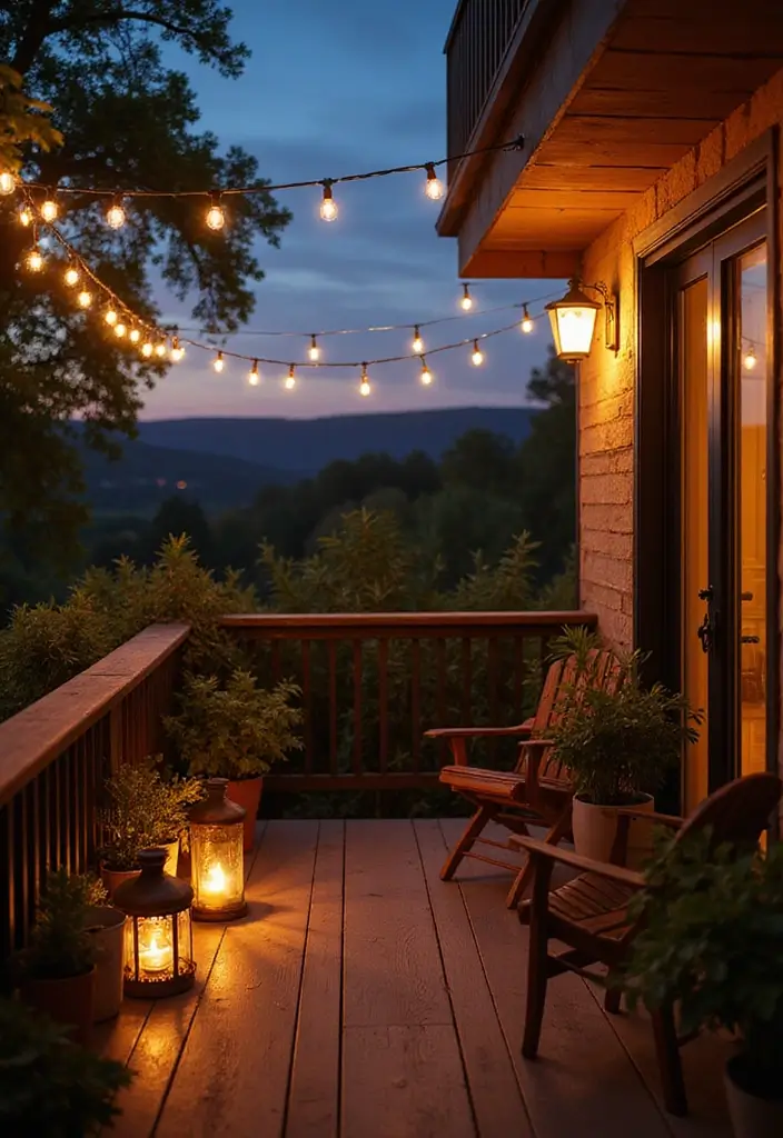29 Brilliant Ideas for Balcony That Fit Any Budget 4 29 Brilliant Ideas for Balcony That Fit Any Budget - 4. String Lights and Lanterns